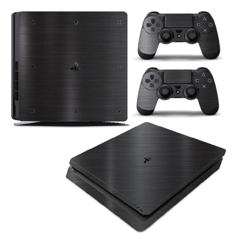 Skin Ps4 Slim Adesivo Película Playstation 4 Dark Escovado