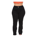 Calça Jeans Feminina Modelo Flare Plus Size Cintura Alta