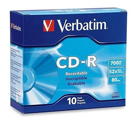 Verbatim Cd-r De 700 Mb 80 Minutos 52x Grabable - 10 Caja De