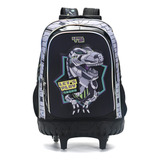 Mochila Carro 18 Escolar Game Over Skora Dino Gamer Negra 