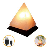 Abajur Luminária Terapêutica Sal Rosa Himalaia Mini Pirâmide