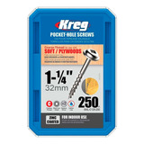 Tornillos De Zinc Kreg De 32mm - 1 1/4'' Sml-c125 X 250 Unid