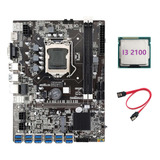 Placa Base B75 Eth Mining, Cpu I3 2100 Y Cable Lga1155, 12 U