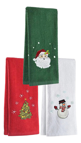 3 Toallas De Mano Navideñas, Toalla De Baño Navideña