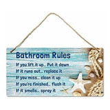 Señales - Beach Bathroom Decor, 12 X6 Pvc Plastic Wall 