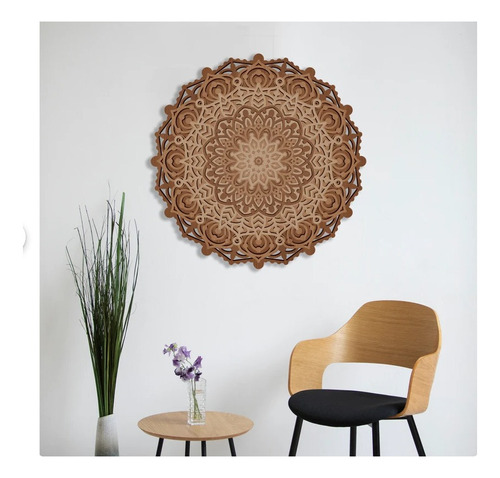 Cuadro Decorativo Mandala 3d Arabezcos Grande En Madera