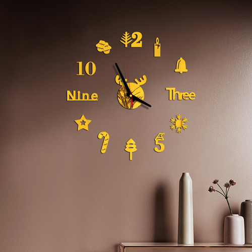 Reloj De Pared Para Bricolaje, 3d, Espejo, Adhesivo Para Dec