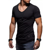 Remera Hombre Liso Con Cierre