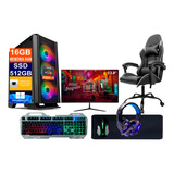 Pc Gamer Ryzen 7 5700g 512gb, 16gb + Monitor 23.8p + Cadeira