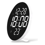 Reloj De Pared Redondo, Hora, Calendario, Alarma Termómetro
