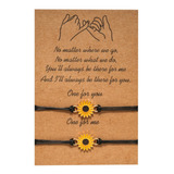 Pulseras De Hilo Con Dije De Girasol  Regulable X2