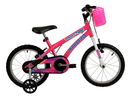 Bicicleta Infantil Athor Aro 16 Baby Girl Com Cestinha