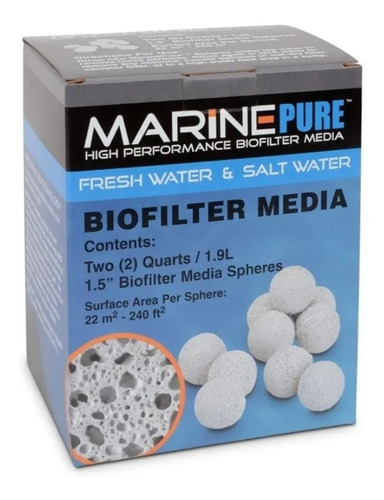 Marine Puré Esferas Filtrantes 1.9 L Para Acuario Marino 
