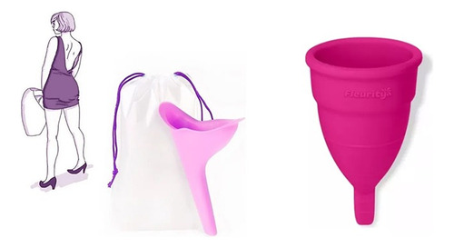 Kit Copa Menstrual Fleurity + Urinal Mujer Hacer Pis Parada