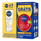 Kit Nivea Antissinais Toque Seco Fps70 + Creme Facial 100g