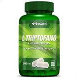 L-triptofano + Vitaminas E Minerais - 60 Cápsulas - Herbamed Sabor Sem Sabor