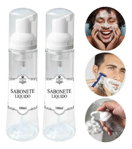 2 Frasco Espumador Pump Fazer Espuma Higienização Facial