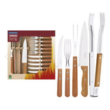 Set Cubiertos Tramontina 15 Pzs Dynamic Parrilla Naturalwood