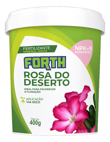 Forth Fertilizante Adubo Rosa Do Deserto 400g Floração Flor