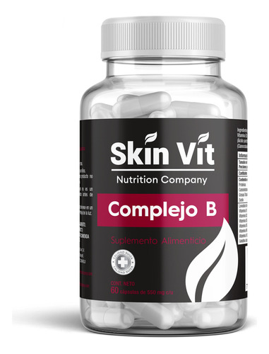 Complejo B Vitamina B1, B2, B3, B5, B6, B12 Skin Vit Premium Sabor Sin Sabor