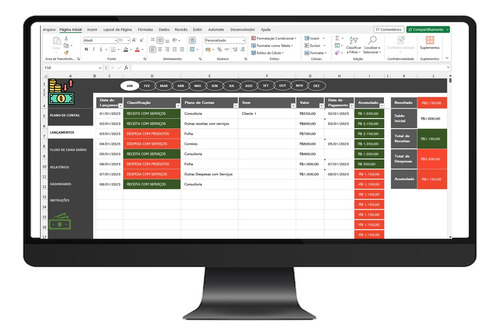 Planilha De Fluxo De Caixa Completa Em Excel