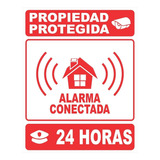 Cartel Alarma 24 Horas Para Casas Chapa Para Exterior