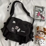 2024 Saco Mensajero De Nylon Mujer Mochila Coreana, Kawaii