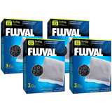 (4 Pack) Fluval C2 Carbon, 3 Filtros Cada Uno