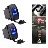 2x Switch Cargador Doble Usb Iluminado 12v Para Auto 5v 3.1a