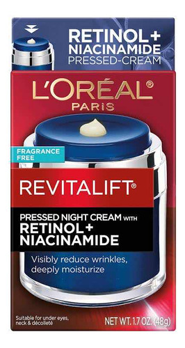 L'oreal Crema Hidratante De Noche Retinol + Niacinamida 48g Tipo De Piel Todo Tipo De Piel