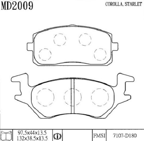 Pastillas Freno Delanteras Toyota Starlet Tercel 1988-1997 Foto 2