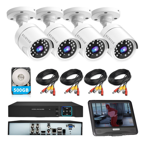 Kit Dvr Video Vigilancia 4 Cámaras De Seguridad Alta 1080p