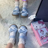 Zapatos Pequeños De Cuero Sanrio Kuromi Kawaii Cartoon Anime