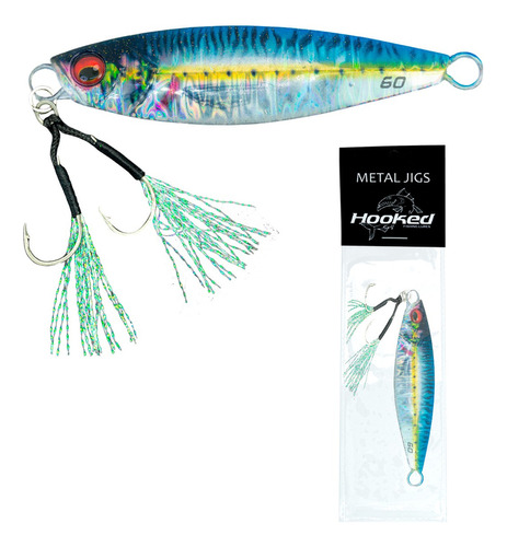 Señuelo Jig Fizz 60g Realista Lances Largos Maton Pesca Color Azul Tigre