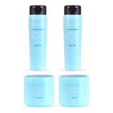 Kit Matizador Azul 2 Shampoo Y 2 Máscara X250ml De Bekim 