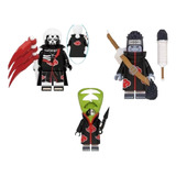  Kit Blocos De Montar C/3 Naruto Mini Bonecos Uchiha Madara 