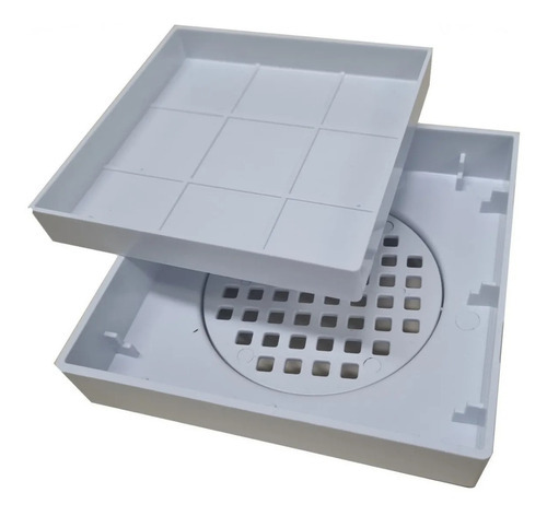 Ralo Invisivel Oculto 10x10 Anti Insetos Seca Piso Cor Branco