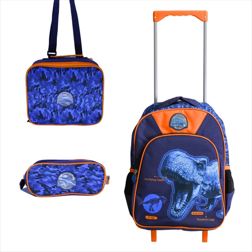 Conjunto Escolar Mochila Lancheira Estojo Infantil Lostworld