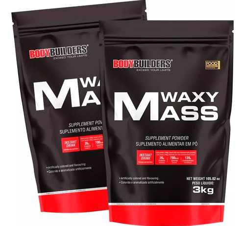 Kit 2x Hipercalórico Waxy Mass 3kg - Bodybuilders