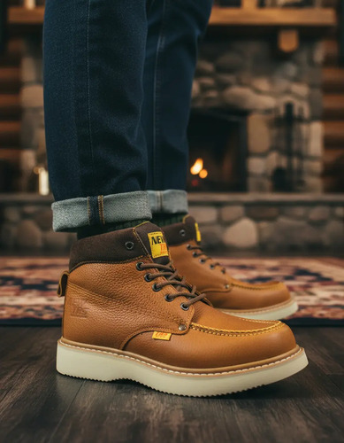 Bota Casual Tipo Red Wing Hombre Piel Borregas New Trs 3640