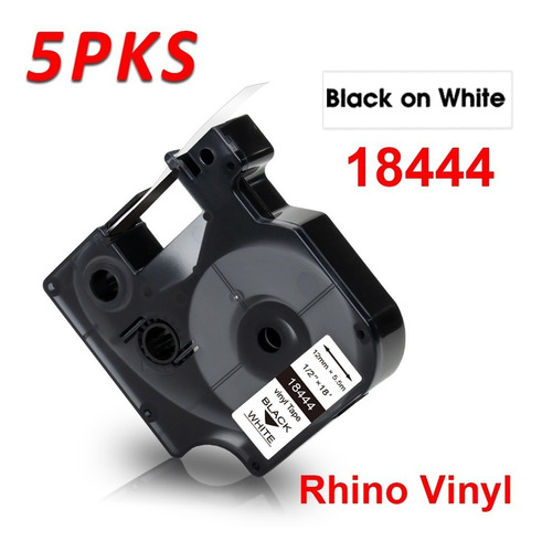 5 Tape 18444 12mm Fit Dymo Rhino Vinyl 5200 4200 6000