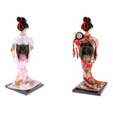 2 Unids De Japonés Geisha Kimono Muñeca Colorida Para