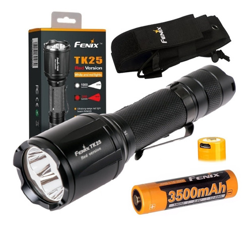 Linterna Tactica Led Fenix Tk25 Red 1000 Lumens + Bateria.