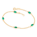 Pulseira  Com Cristais Verde-551669-rommanel