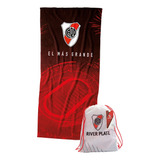 Toallón Playero River Plate Licencia Oficial Con Mochila