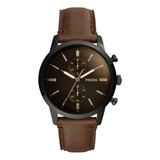 Reloj Caballero Fossil Fs5437 Color Café De Piel