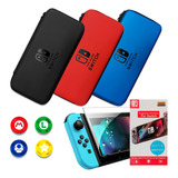 Case Nintendo Switch C/ Película E 4 Grips P/ Analógico