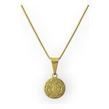 Collar Medalla San Benito Veneciana Enchapado Oro 18k