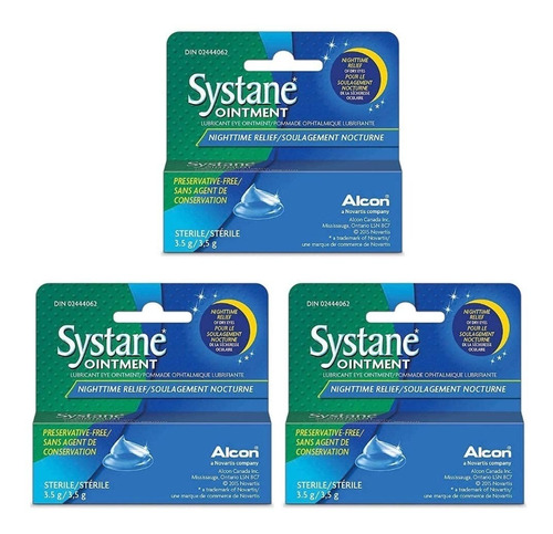 Pack De 3 Systane La Noche Lubricante Pomada Para Los Ojos