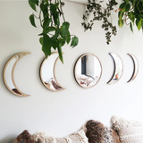 Espejo Decorativo De Madera De Estilo Nórdico Moon P Bwbw